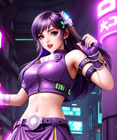 a cute girl <lora:Athena:0.75>, (Cyberpunk), futuristic, neon, urban, dystopian, ,"(intricate details:0.9), (hdr, hyperdetailed:1.2)