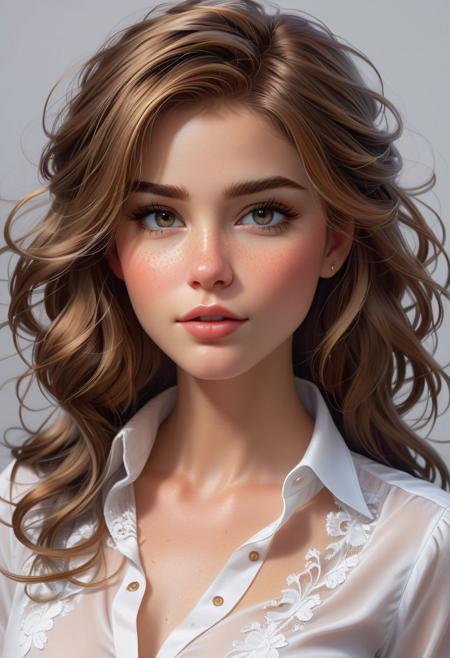 Anna, white shirt, elegant, perfect face, beautiful face, messy dark blonde hair, highly detailed, trending on artstation, sharp focus, studio photo, intricate details, highly detailed, by Artgerm, Greg Rutkowski, Thomas Kinkade, Evan Wilson, ((masterpiece)), ((detailed)), ((beautiful)), ((realistic)), ((4k)), ((8k))<lora:xl_more_art-full_v1:0.4>