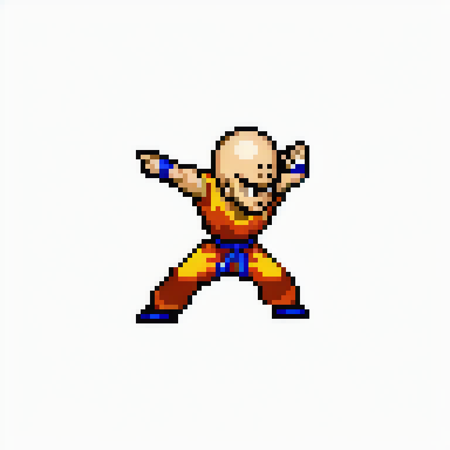 krillin, Dragonball <lora:jump:1.0>