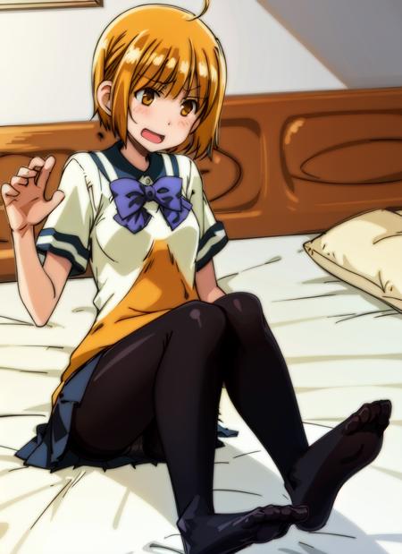 1girl,school uniform,skirt,thighhighs,ahoge