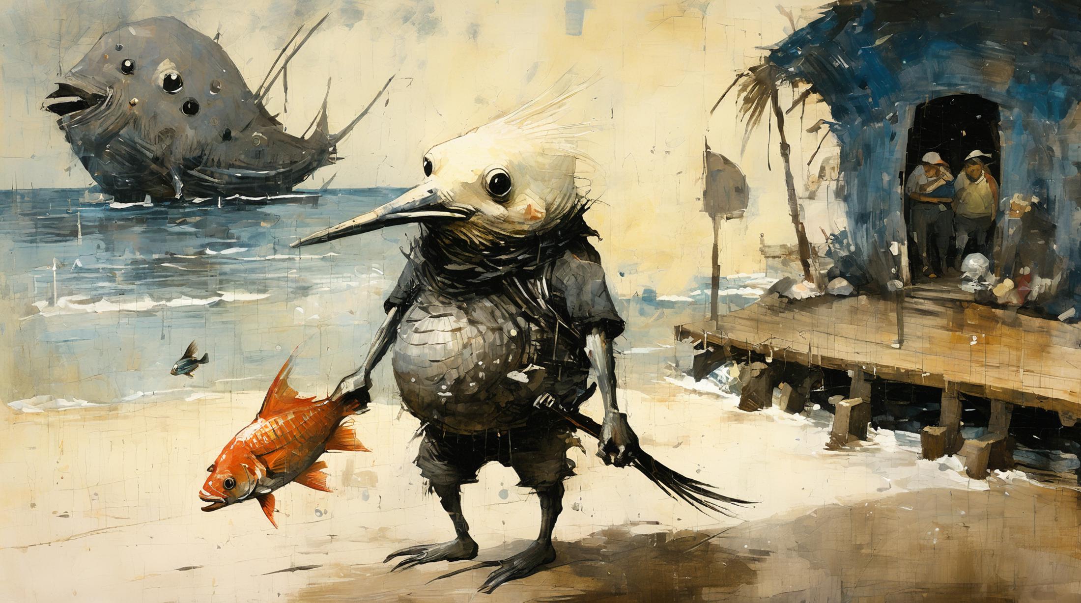 Hieronymus Bosch Creatures + Cracked Paint Style image by chromesun