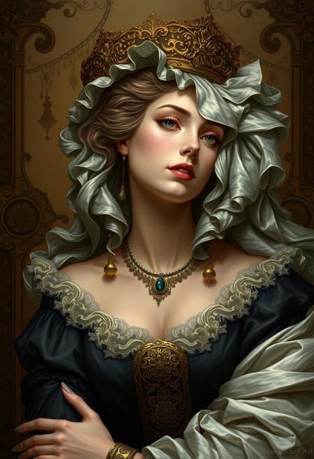 intricate women, Baroque style, digital painting