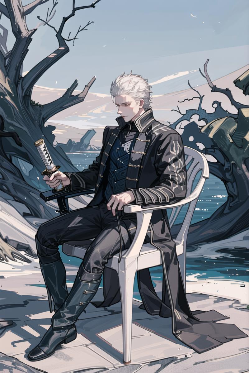 Vergil and his chair by theblueglueguy on DeviantArt