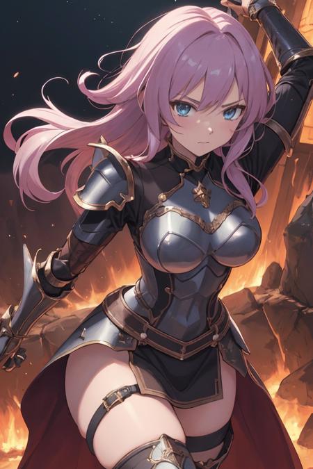 tsundere heroine in fantasy world, tsundere angry, in hell dungeon, in sfw armor,
(masterpiece anime), (legendary heroine who everyone loved),
crisp image, sharp image, clear image, vivid image,
highly detailed background