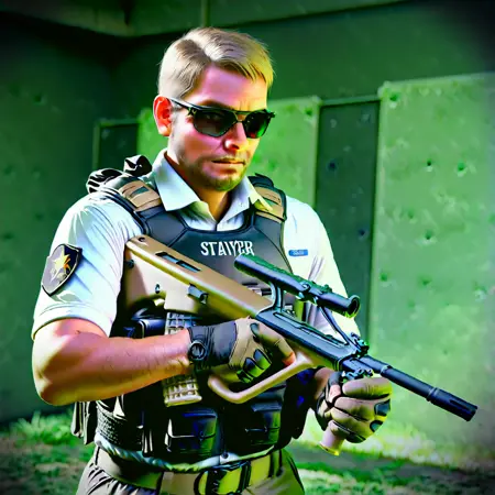 Steyr AUG (Armee Universal Gewehr) bullpup assault rifle