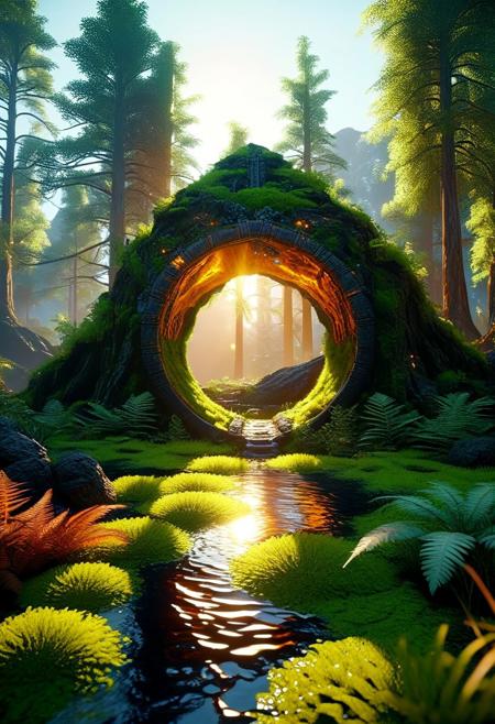 a tranquil woodland grove, untouched by the ravages of time. Here, shafts of golden radiance pierce the verdant canopy above, casting pools of warmth upon the loamy soil below. Fern fronds sway gently in the balmy zephyr, their emerald foliage whispering tales of ages past.
Amidst this sylvan idyll perches a diminutive avian marvel - a sprite of plumage and song. Soft, downy feathers of palest ivory and sage adorn its rotund frame, blending harmoniously with the moss-draped bough upon which it rests. Large, limpid eyes of deepest amethyst gaze out at the world with a childlike mixture of innocence and intrigue.
This tiny treasure seems almost too perfect to exist outside the pages of myth and legend.
made of Lava, 
3d-rendering, concept-art, digital, dreaminess, futuristic, multimedia, virtual-reality, 
eeriness, fantasy, other-worldliness, science-fiction, surreal, 
colorful, sci-fi style, technological, alien worlds, space themes, advanced civilizations, 
best quality, masterpiece, aesthetic, intricate details, highly detailed, ultra-detailed, absurdres, unreal engine, octane rendering, high contrast, vivid, vibrant, volumetric lighting, sharp focus, 
ObsidianSand