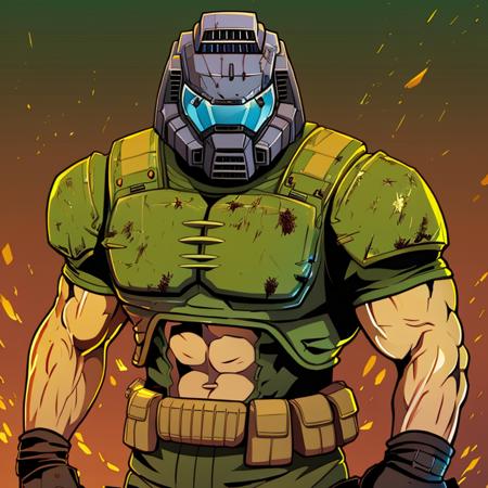 doomguy, full body, solo, illustration, 2d
 <lora:doomguy-15:1>