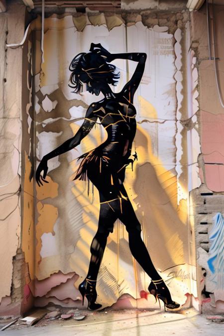 Silhouette,  Mural, dancer
