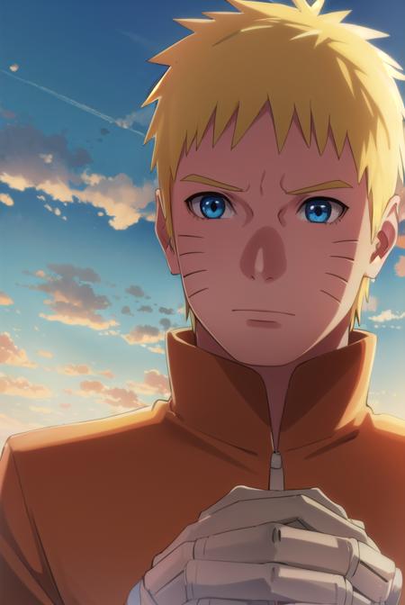 narutouzumaki, <lora:naruto uzumaki-lora-nochekaiser:1>,
naruto uzumaki, uzumaki naruto, blue eyes, blonde hair, male focus, facial mark, whisker markings, short hair,
BREAK long sleeves, jacket, orange jacket, pants, black pants,
BREAK outdoors, nature, forest, grass, sky, sun, clouds,
BREAK looking at viewer,
BREAK <lyco:GoodHands-beta2:1>, (masterpiece:1.2), best quality, high resolution, unity 8k wallpaper, (illustration:0.8), (beautiful detailed eyes:1.6), extremely detailed face, perfect lighting, extremely detailed CG, (perfect hands, perfect anatomy),