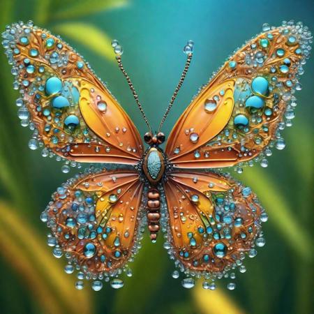 Creative image generation of a cute butterfly made of water drops ,beautiful:1.4), (intricate details, masterpiece, best quality:1.4),dynamic posee