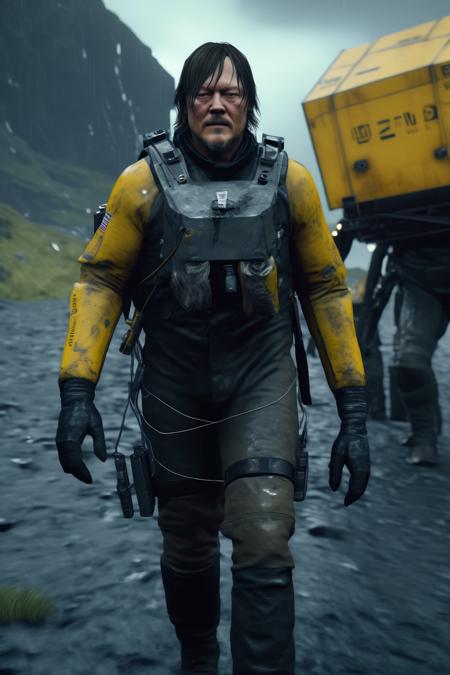 <lora:Death Stranding:1>Death Stranding - death stranding Norman Reedus walking with heavy cargo cinematic ultra hd