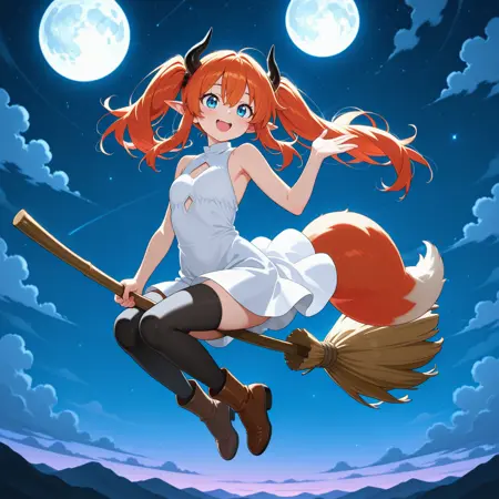 Civitai ほうき乗り / broom riding.