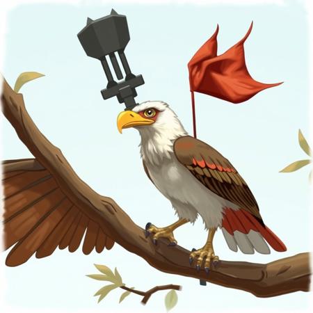 a bird with human armas