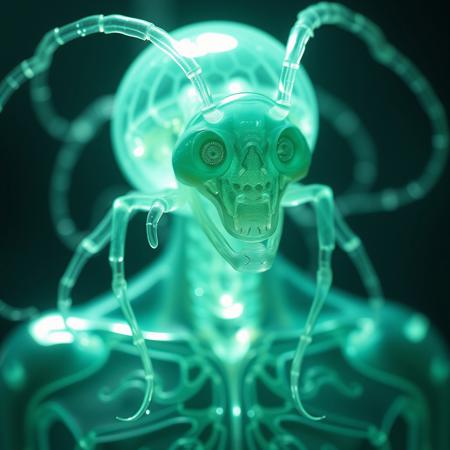 Masterpiece, a bioluminescence translucent Plasmodium/humanoid, 32k, 16k, 8k, cinematic art, masterpiece art,