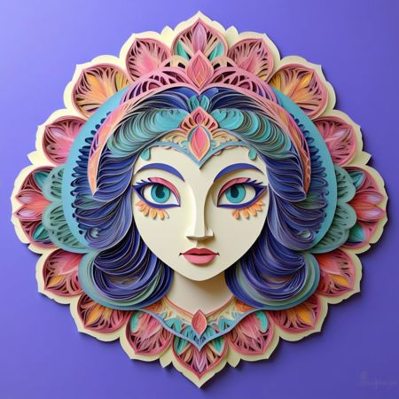 Mandala style 3d mandala pattern Coloring page Paper art Low/medium/highly stylized pattern Colored/greyscale