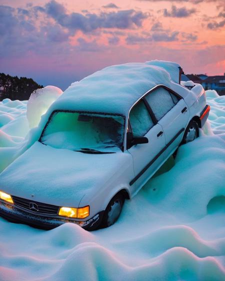 a car in the Foam<lora:Car_Dream:1>