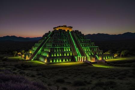 (tall ancient stone towers; 1.39) (ziggurat temple complex emerging from landscape: 1.39) raw photo, moonlight, night photography, high exposure, Arizona desert, Saguaro Cactus, Tall Mesa,  cozy, photorealistic, high detailed texture, 8k uhd, dslr, soft lighting, high quality, film grain, (Fujifilm XT3, Sony A7 IV: 1.19), highly detailed photography, (muted colors, cinematic, dim colors, soothing tones:1.2), vibrant, insanely detailed, hyperdetailed, (dark shot:1.2), (vsco:0.3), (intricate details:0.9), (hdr, hyperdetailed:1.2) (highest coherency: 1.39) (highest quality: 1.39) (rule of Thirds) (award winning) (breathtaking) (masterclass) (vibrant color: 0.79) (distant hillside) (purple-green glow: 1.49) (evil temple: 1.19)