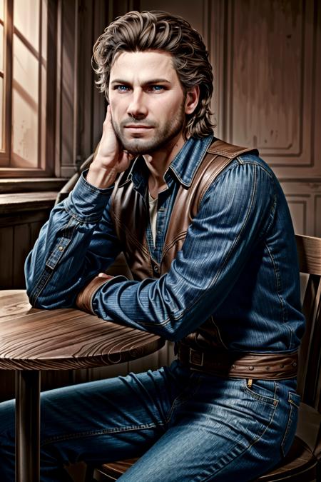 (masterpiece, best quality:1.3)
<lora:epi_noiseoffset2:1> <lora:add_detail:0.7> <lora:BGGale:0.7>
BGGale, 1boy, solo, realistic, facial hair, brown hair, blue eyes, sitting at a  cafe, character portrait, portrait, close up, concept art, intricate details, highly detailed by greg rutkowski