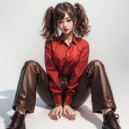 Sitting with bent knees spread