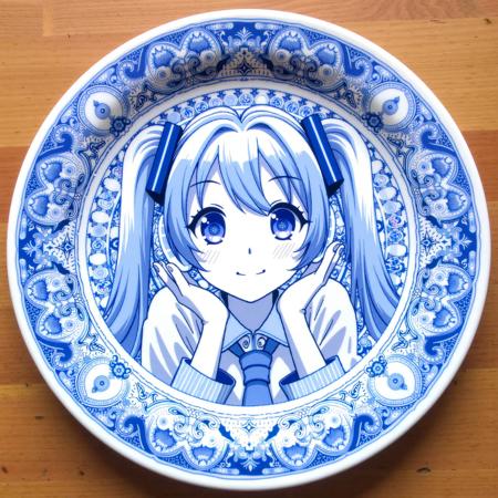 Blue Willow Plate Art Flux v1.1