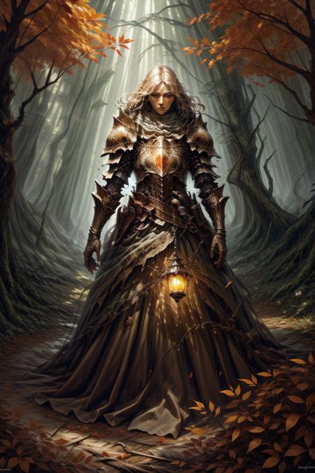 score_9, score_8_up, 8, score_7_up, solo,  
fantasy style, masterpiece, 8k, dynamic pose, 20 y.o, <lora:Fantasy_Classes_SD:1>,

Epic landscape, dark forest, fantasy, large trees with giant trunck, wind, leafs and petals in the air, sunset, light through branches, rays of light, volumetric light, fallen knight in the floor, very old armor, intricate details, rusty armor, tree growing in armor, old armor, grass and flowers around knight, ray of light on knight

BREAK
(EyesHD:1.2), (4k,8k,Ultra HD), masterpiece, best quality, ultra-detailed, very aesthetic, sharp focus, depth of field, ray tracing, best lighting, detailed illustration, detailed background, cinematic, 
BREAK 
detailed background, dynamic action image,

BREAK
oil painting, BadDream, negative_hand, NEG_EMBED_STABLE_YOGI_V3, FastNegativeV2, AissistV2
(detailed:1.3), (sharp focus:1.1), medieval style, (expressive face:1.2),,