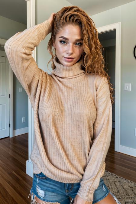 soularouge, a woman, (freckles:0.4), wearing turtleneck sweater <lora:soularouge2:0.8>