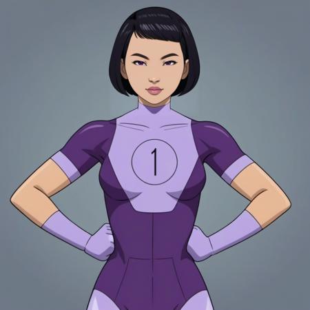 DupliKate1024 asian woman purple suit