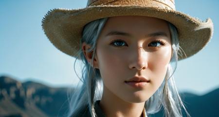 1girl, 
silver hair, close-up, cowboy shot, atmospheric perspective, backlighting, Fujicolor, cinematic lighting, wide shot, Hasselblad, Eye-Level Shot, film grain, anatomically correct, super detail, best quality,
<lora:Face love:0.5>