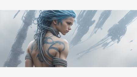 stunning view of a strong 13 year old (preteen) tomboy ((( Cecaelia ))) ((white 2m long tentacles)) wearing cloth bandage wraps Eve online  Warframe  Total Recall  Minority report 
Contact,   looking  over a star-ship or space ship hanger
 strong muscular  (muscle striations bodybuilder) body showing off her visible (super-flat toned defined chiseled ripped abs),  hair tattoos multicolored dyed shaved sides hairstyles, ((glowy blue burning eyes)) magical,
majestic colourful mist,  hair tattoos, inside of futuristic split level, white, space age space station orbiting a gas giant with many moons in an oval room relaxing and large rounded windows in a hot tub
IMAGINE THE WHOLE SCENE AS IF 800 YEARS IN THE FUTURE doing something interesting, hammerpede, KISSING striping  shagging hugging (Hentaied)
 ,4k, photorealism,  
 a bird on a wire