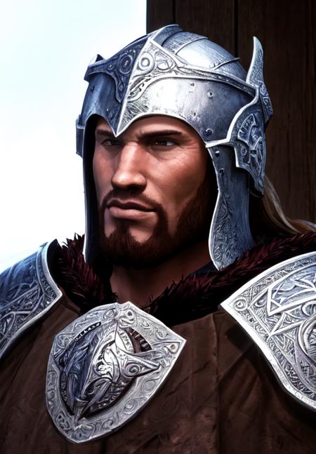 1man, <lora:Nord-Male:0.8>, Nord-Male, 1man, solo, portrait, steel armor, viking, helmet, (masterpiece, best quality, absurdres, detailed, ultra-detailed:1.3), hot