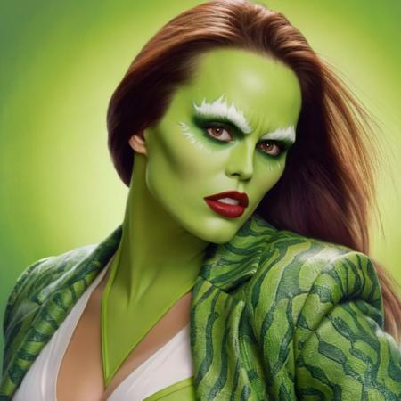 Hyperrealistic art of  <lora:jim carrey the mask:1.2>
jim carrey the mask a woman with a big breast posing, Extremely high-resolution details, photographic, realism pushed to extreme, fine texture, incredibly lifelike