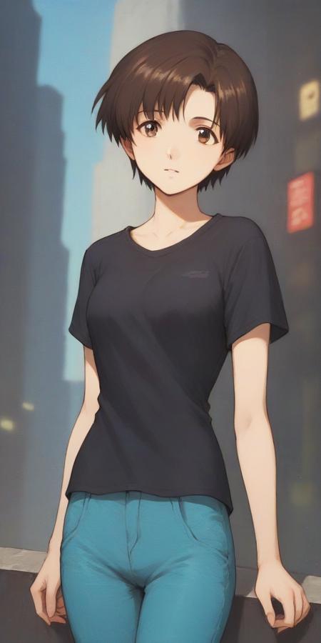 ibukimaya, very short hair, brown hair, brown eyes