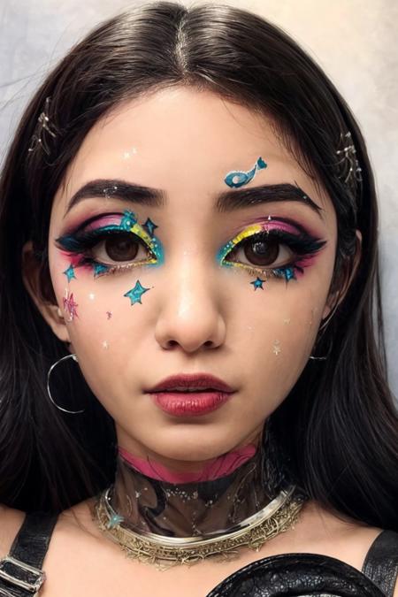 themermaidscales portrait of an asian woman with punk makeup, highly detailed face, masterpiece, best quality  <lora:themermaidscales:1>  <lora:add_detail:1>