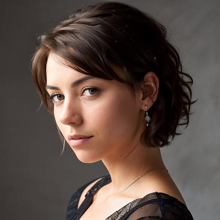 photograph of a 19 yo american woman <aubreyplazaface> with short brown hair, messy hair style, short hair style, a character portrait by Alayna Lemmer, wallpaper, poster, sharp focus, insanely detailed, lush detail, filigree, intricate, crystalline, perfectionism, max detail, 4k uhd, masterpiece, hard edge, studio portrait, studio photography Leica M2, sigma 50mm Lens, f/5.6, #myportfolio, 500px