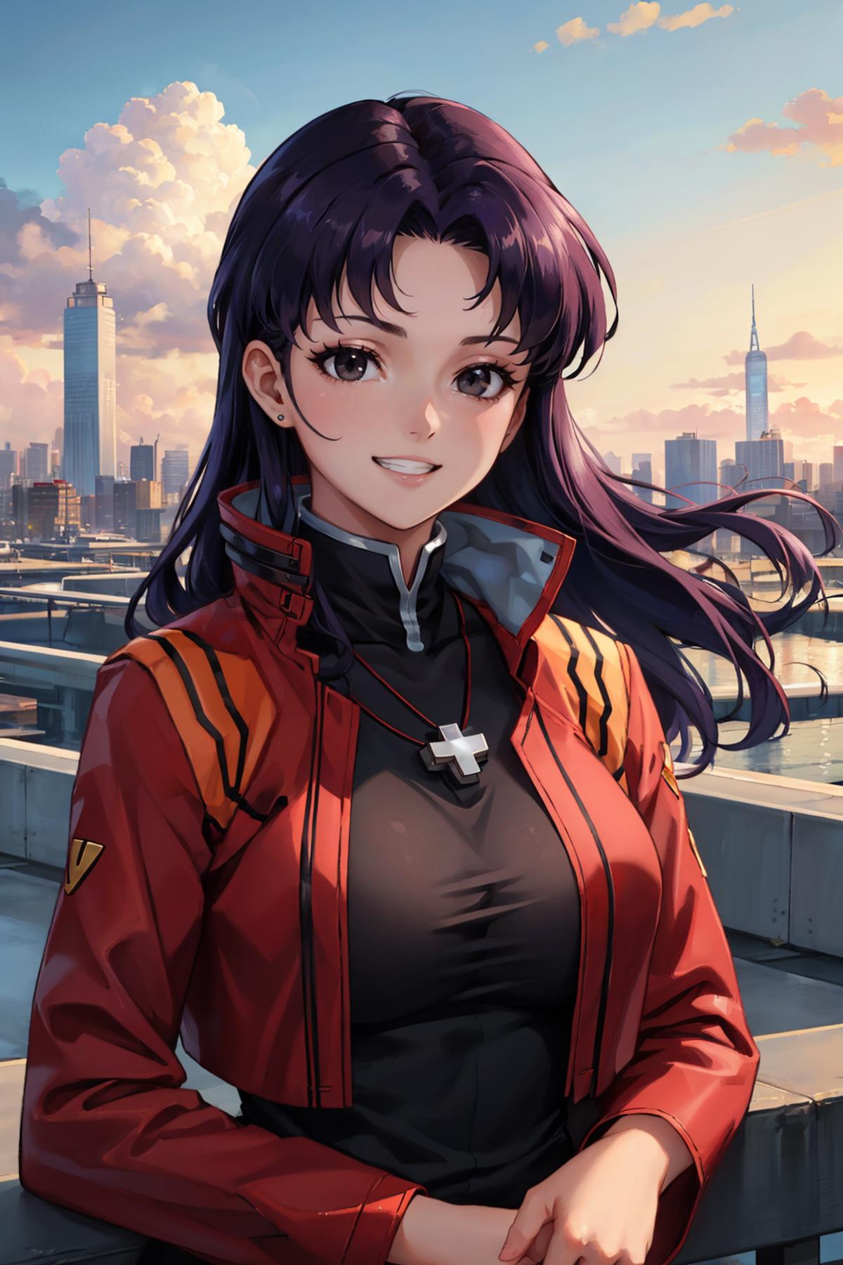 Anime Cartoon Character wearing a Red and Black Outfit.