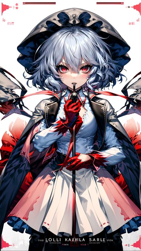 (((remilia scarlet))),(loli:1.5),1 girl,solo,(upper body),pink eyeshadow,High heel,curls hair,little_breasts,rose_flower_clothes,begonia_flower_clothes,lily_lower_clothes,(lace tights),card_issuance,((Staff|Jackets|Sweaters|Skirts|Dresses|Lolita|Wedding Dresses|Trench Coats|Coats|Robes|Tights|Suits|Vests|Bubble Skirts|Bloomers|Hats|Collars)),(white high heels),((((white and blue and black and red and pink:1.2)))),wavy mouth,(magazine cover), ((curvy)),((white)),((black)),

<lora:画风 kodama_GS no card frame:0.8>