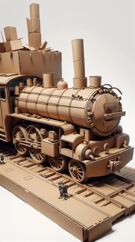 <lora:CardboardStyle:1> CardboardStyle  locomotive train, simple, basic, corrugated, cardboard, texture, crafts, (Masterpiece:1.3) (best quality:1.2) (high quality:1.1)