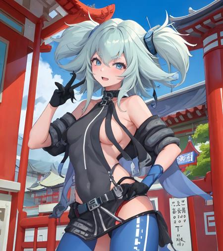 1girl, pa15, (pa15Normal:1.2), cowboy shot, (east asian architecture:1.2),  
<lora:PA15:.8> <lora:PA15Normal_Costume:1>