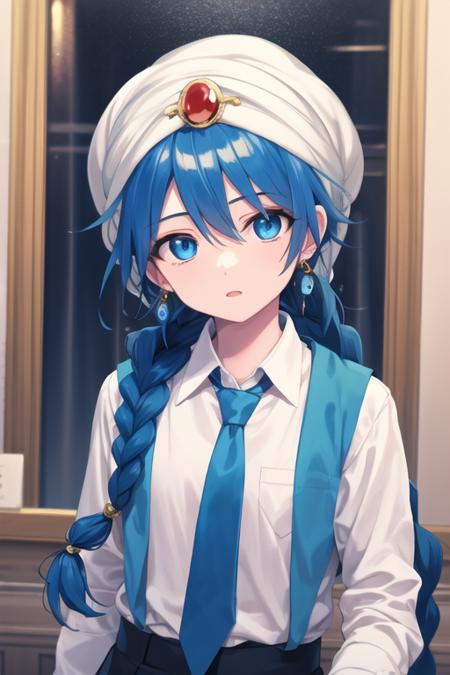 aladdin_magi blue hair braid long hair blue eyes jewelry