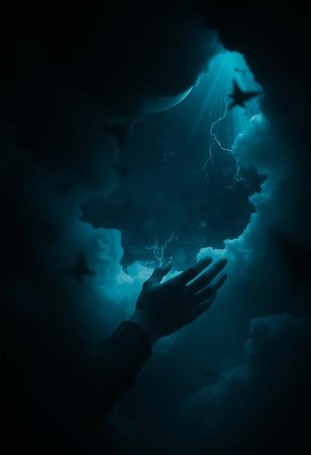 "A Dream Within a Dream", top hard light, Dark environment, highly detailed, melancholic, masterful photography, ultra detailed