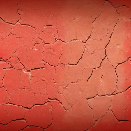 texture, concrete, wall, cracks, red