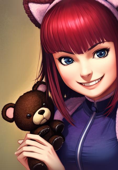 sfw, <lora:annie:0.8>, annie, 1girl, solo, evil grin, portrait, holding teddy bear, (masterpiece, best quality, absurdres, detailed, ultra-detailed:1.3), sexy