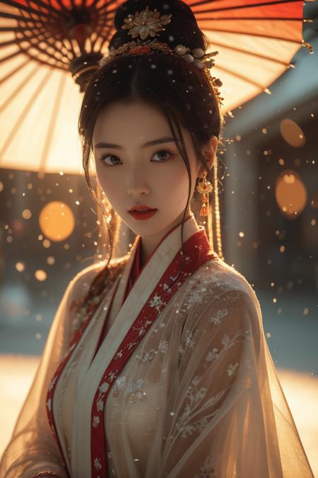 Warm Snow,1girl,solo,umbrella,oil-paper umbrella,blurry,looking at viewer,hair ornament,black hair,chinese clothes,depth of field,blurry background,realistic,bokeh,makeup,lipstick,
best quality,masterpiece,illustration,an extremely delicate and beautiful,CG,unity,8k wallpaper,Amazing,finely detail,masterpiece,official art,extremely detailed CG unity 8k wallpaper,incredibly absurdres,huge filesize,ultra-detailed,highres,extremely detailed,beautiful detailed girl,realistic,<lora:Warm Snow_20240127032610:0.8>,