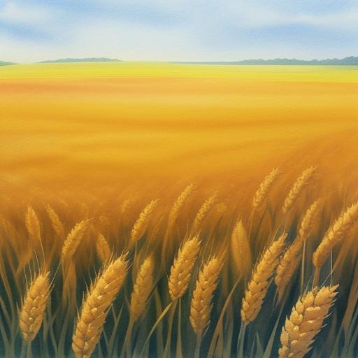 Abstract watercolor painting.
beautiful field of wheat dawn.