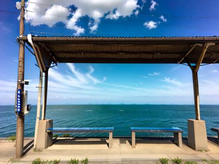 masterpiece, best quality, ultra-detailed, illustration,
shimonadaeki1, outdoors, scenery, day, sky, ocean, blue sky, horizon, power lines, water, utility pole, beach, train station, realistic, , photo background, , photo (medium), , photorealistic, real world location
 <lora:ShimonadaEki_V4:1>