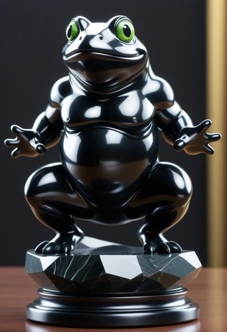 rating_pg
masterpiece, hd, best quality.
1 obsidian statue of a funny frogr becoming animated, returning to life,