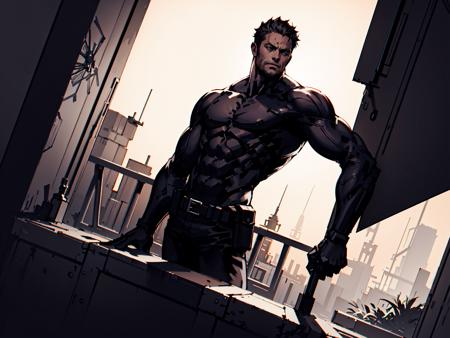 (masterpiece), (best quality), (high resolution),dutch angle,hyper detailed, solo, man, noir ,detailed_background, landscape,