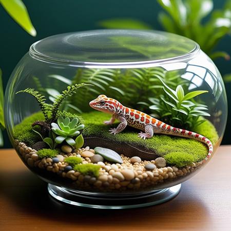 Terrarium Tales: Create miniature worlds in glass terrariums that are home to tiny civilizations, 
ecosystems or fantasy landscapes. Small leopard geckos, 
monitor lizards and chameleons have their home there.