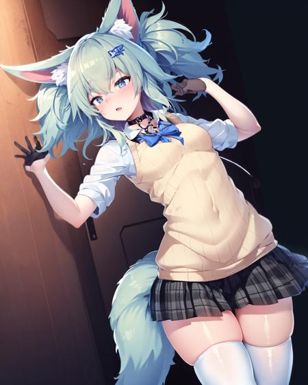 (extremely detailed CG unity 8k wallpaper),(masterpiece), (best quality), (ultra-detailed), (best illustration),(best shadow), bedroom background,
,BREAK
Pa15furry, yellow vest, schoolgirl
<lora:(p)PA15:1>