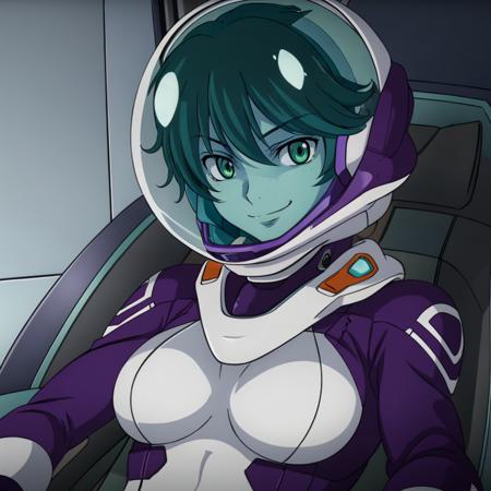 masterpiece,high quality,solo,
<lora:nenatrinity001:0.7>,smirk,
nenatrinity,1girl,
green hair,green eyes,
purple spacehelmet,
purple pilot suit,
glowing,
cockpit,